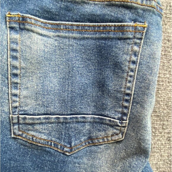 MBX Denim Jeans Mens W34 L30 Classic Fit Slim Straight Leg Distressed Whiskers - Picture 14 of 15